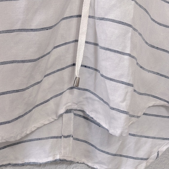 Rails Lily Positano Stripe Linen Lace Up Top - Picture 7 of 16